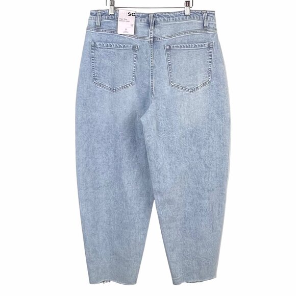 SO Goods For Life High Rise Balloon Jeans Size 17 Light Blue Denim NWT - Picture 2 of 14